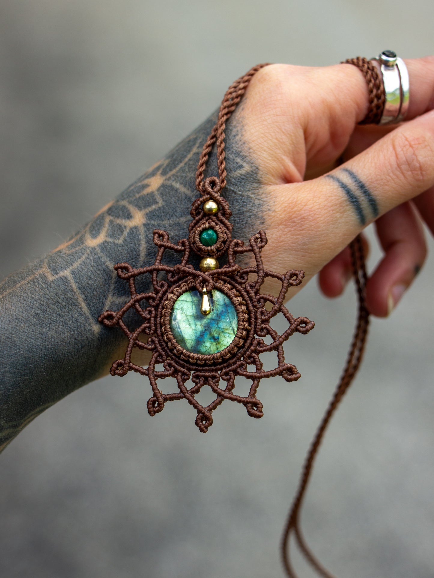 Labradorite & Malachite necklace