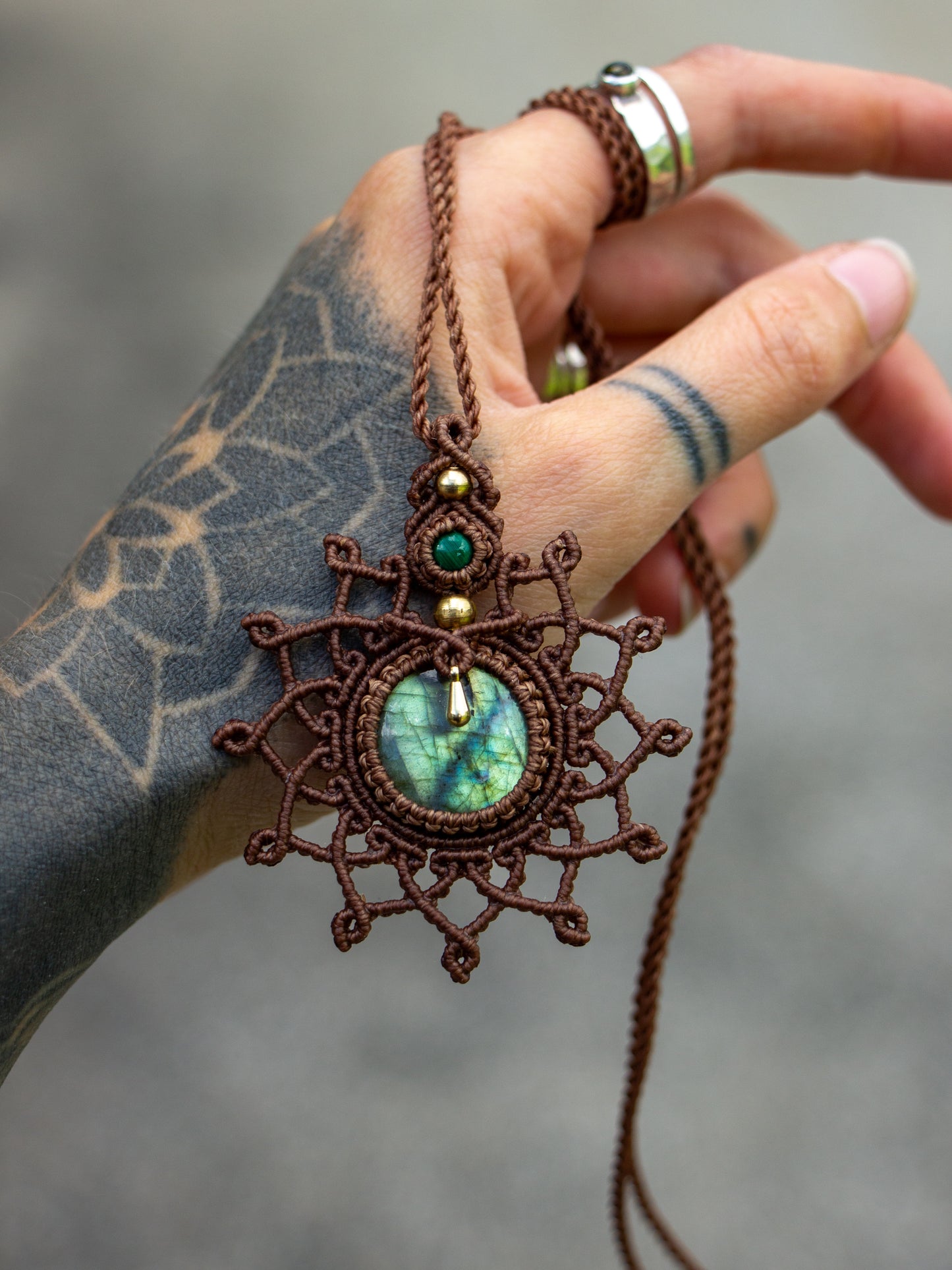 Labradorite & Malachite necklace