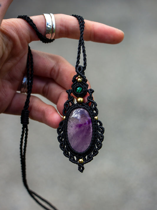 Amethyst & Malachite necklace