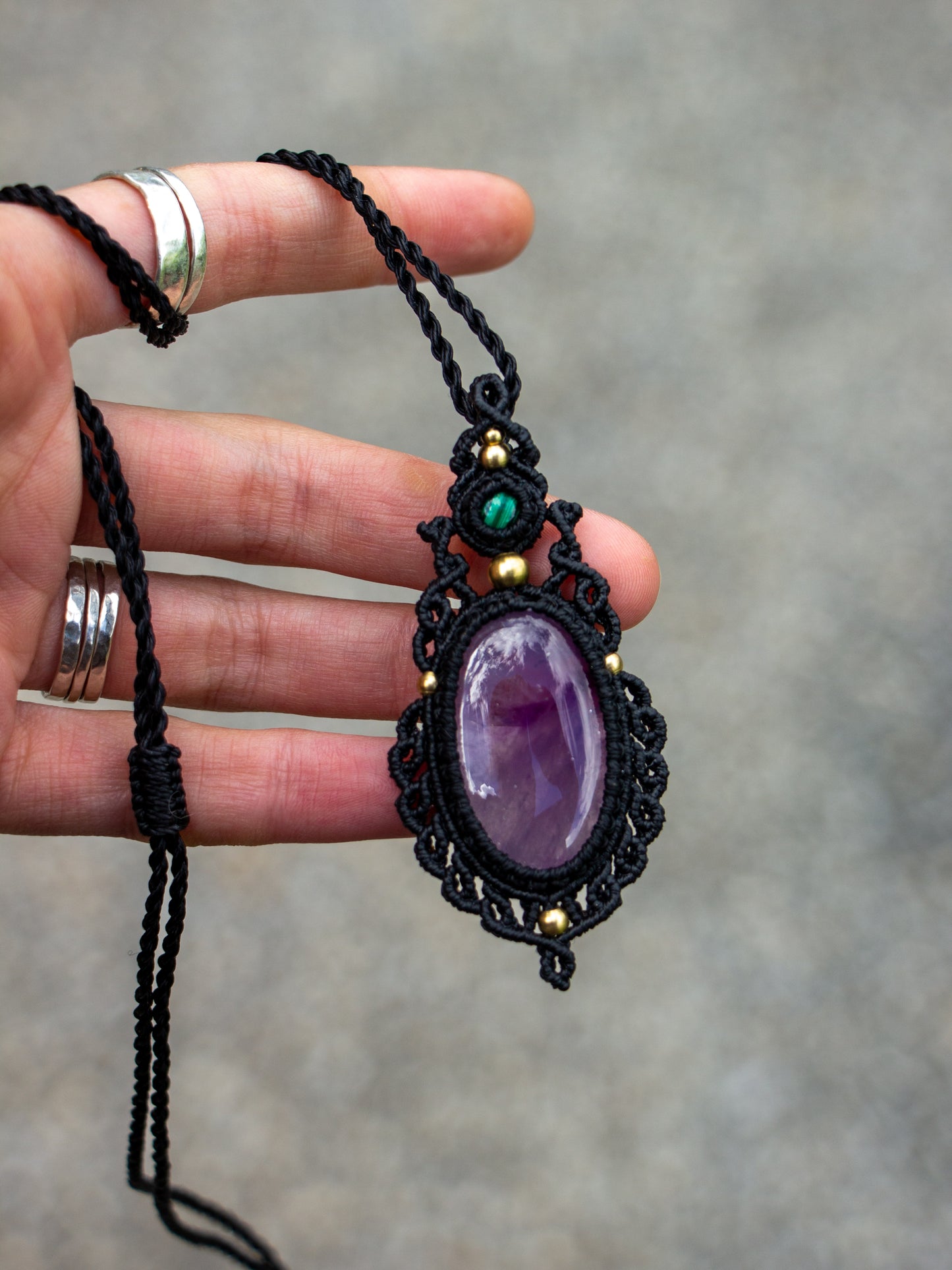 Amethyst & Malachite necklace