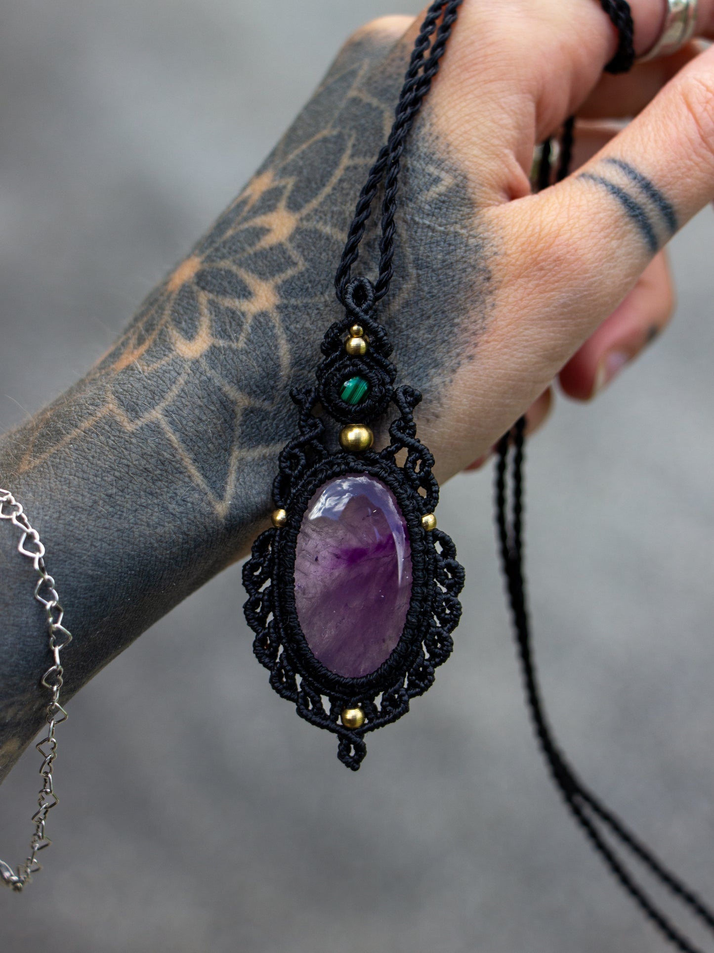 Amethyst & Malachite necklace