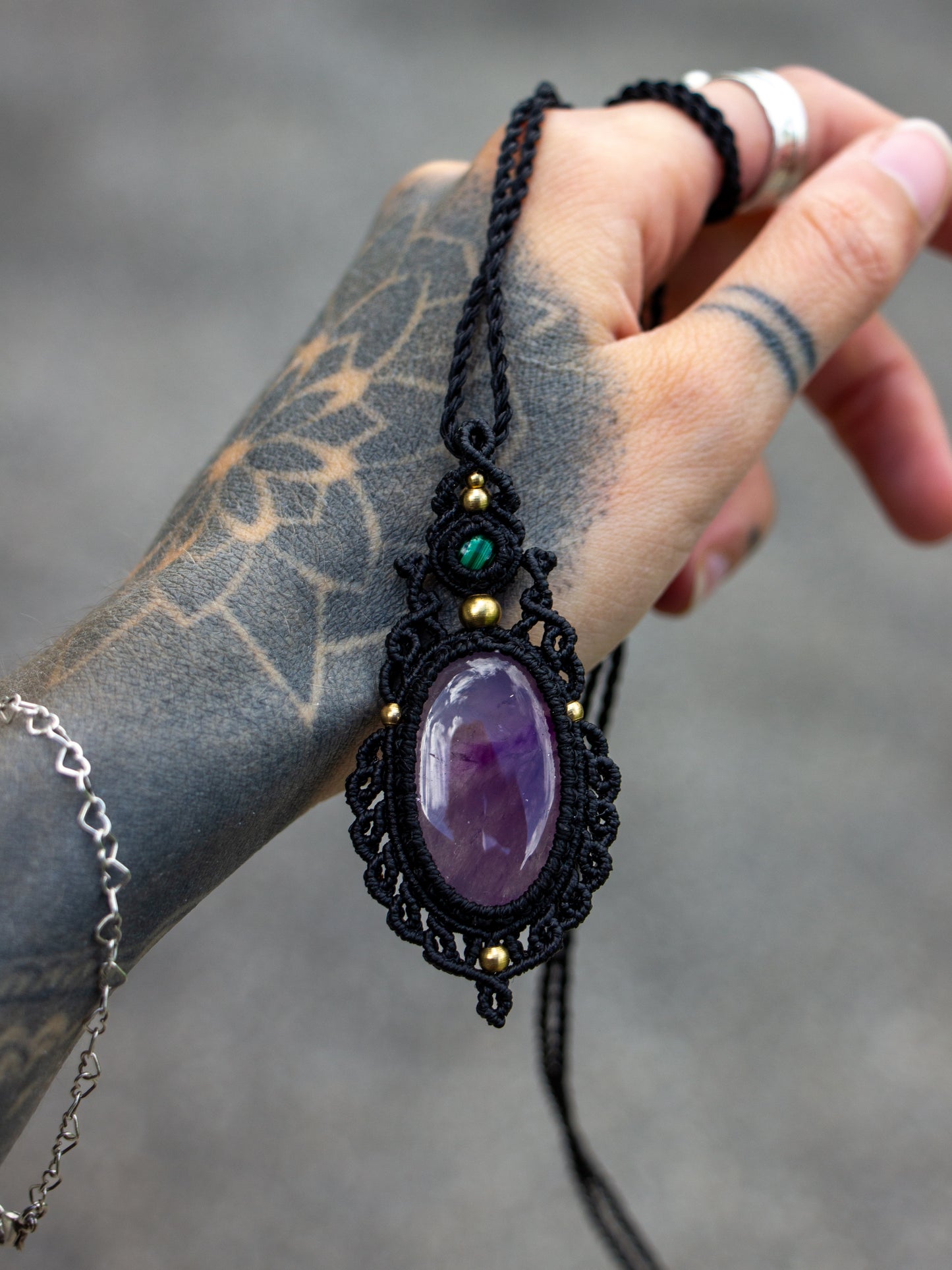 Amethyst & Malachite necklace