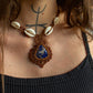 Sodalite & cowrie shells macrame necklace
