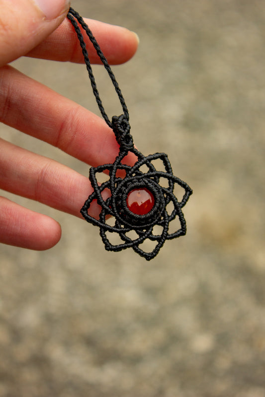 Carnelian macrame necklace