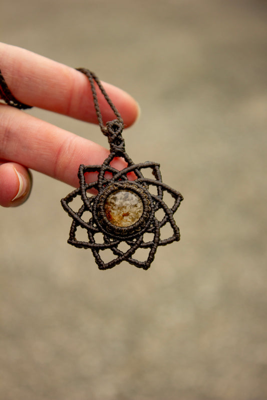 Garden Quartz macrame necklace