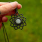Grey Moonstone macrame necklace