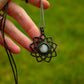 Grey Moonstone macrame necklace
