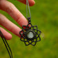 Grey Moonstone macrame necklace