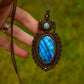 Larimar & Labradorite macrame necklace