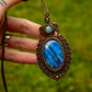 Larimar & Labradorite macrame necklace