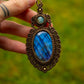 Larimar & Labradorite macrame necklace