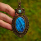 Larimar & Labradorite macrame necklace