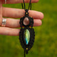 Quartz & Labradorite macrame necklace