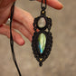 Quartz & Labradorite macrame necklace