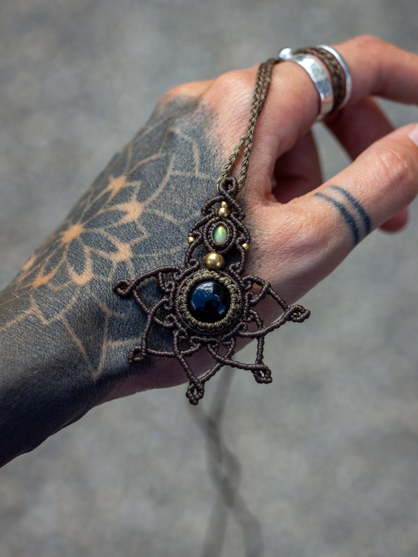 Ethiopian Opal & Onyx necklace