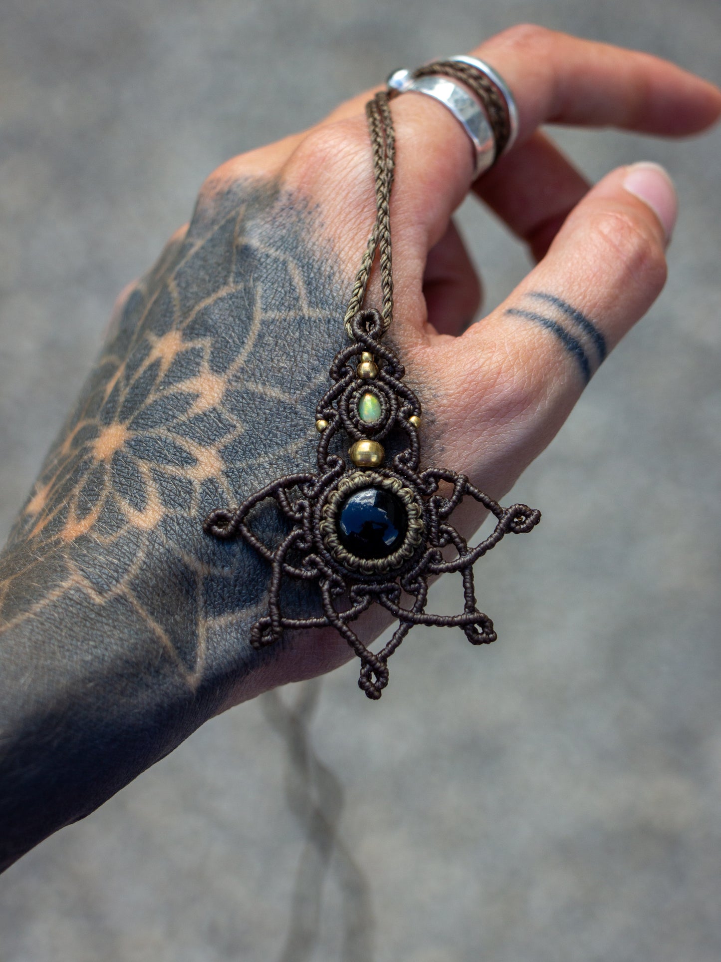Ethiopian Opal & Onyx necklace