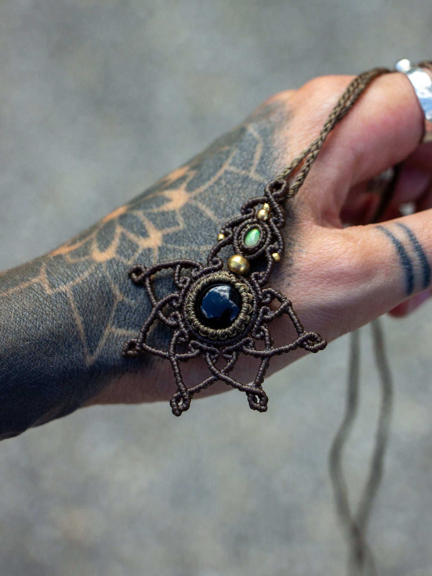 Ethiopian Opal & Onyx necklace