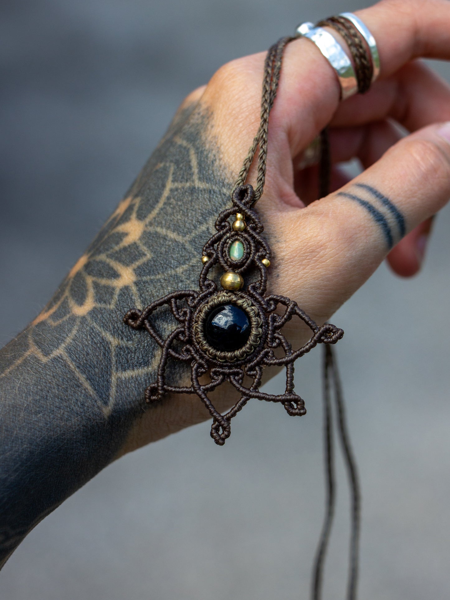 Ethiopian Opal & Onyx necklace