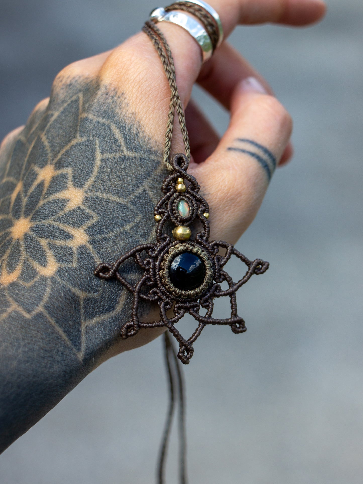 Ethiopian Opal & Onyx necklace