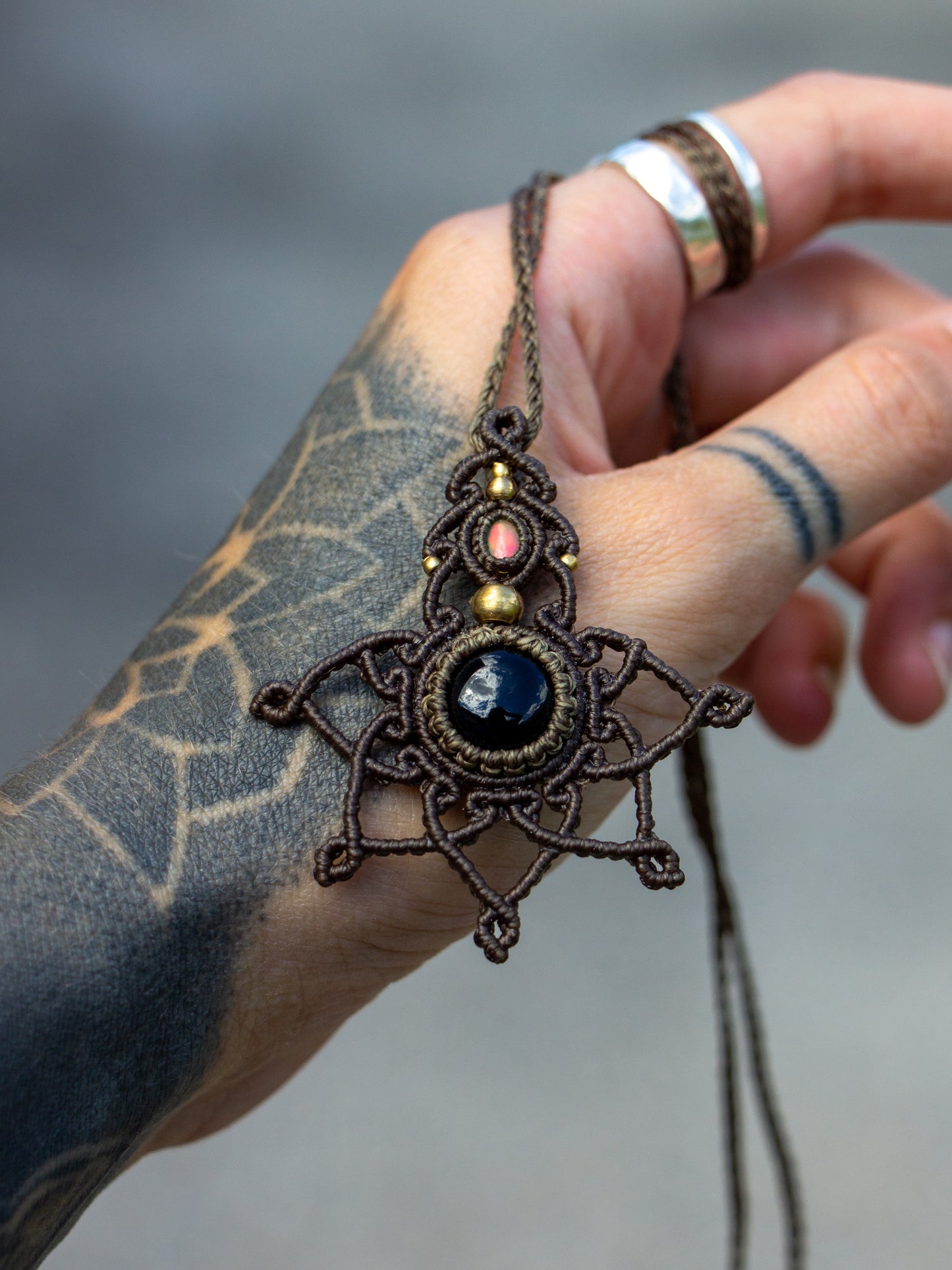 Ethiopian Opal & Onyx necklace