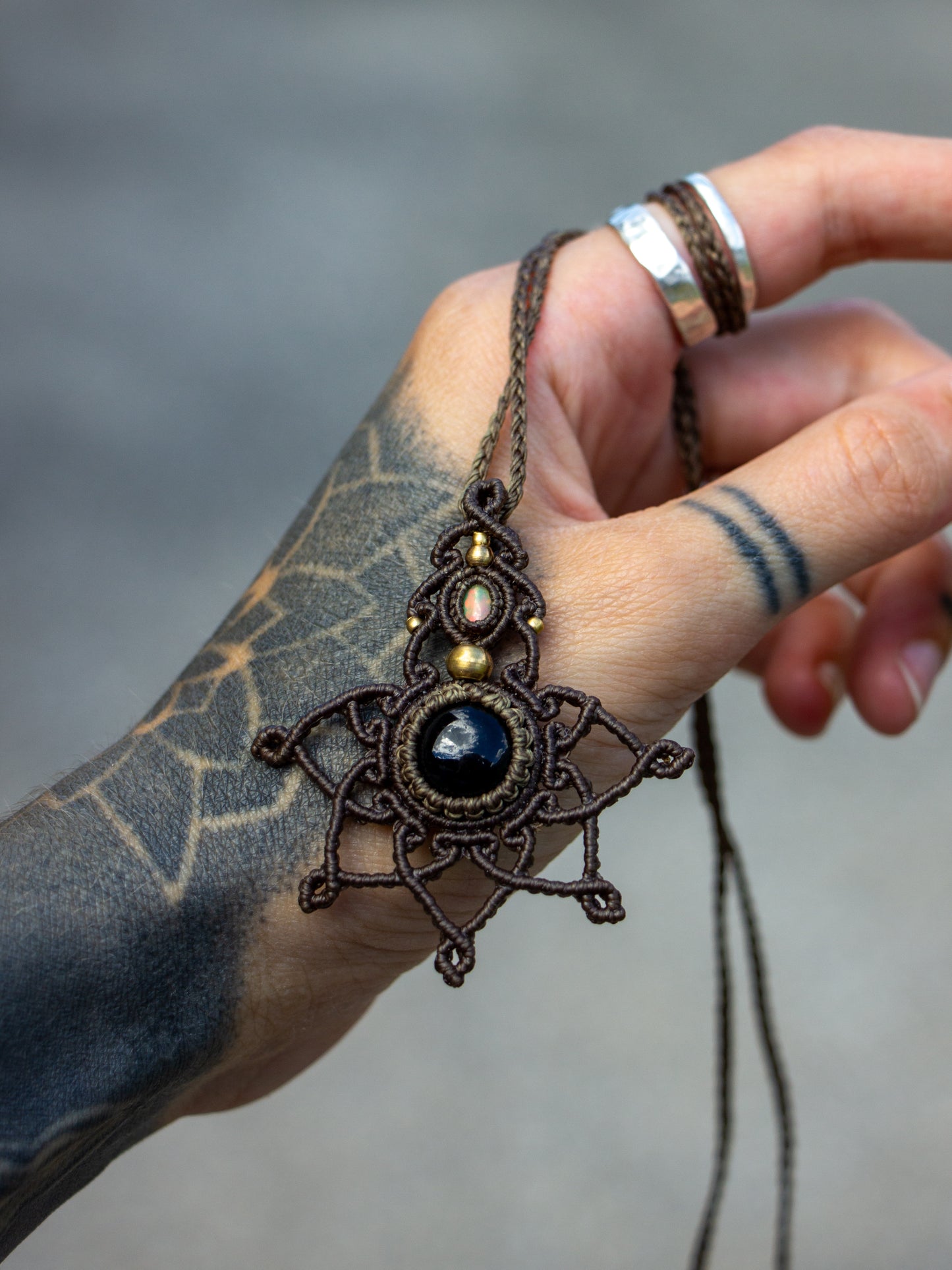 Ethiopian Opal & Onyx necklace