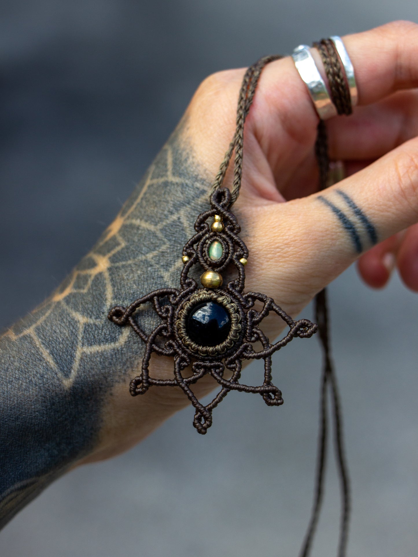 Ethiopian Opal & Onyx necklace