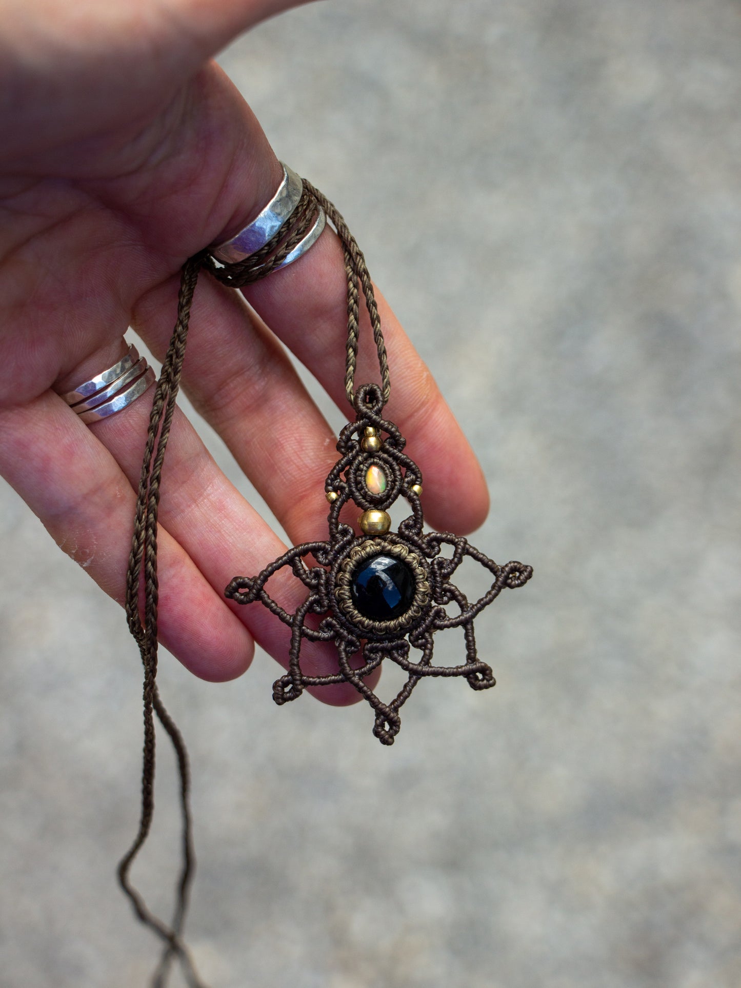 Ethiopian Opal & Onyx necklace