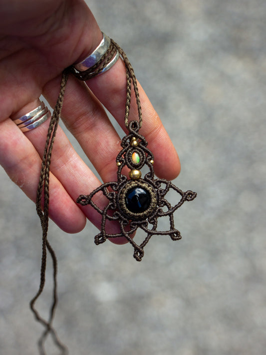 Ethiopian Opal & Onyx necklace