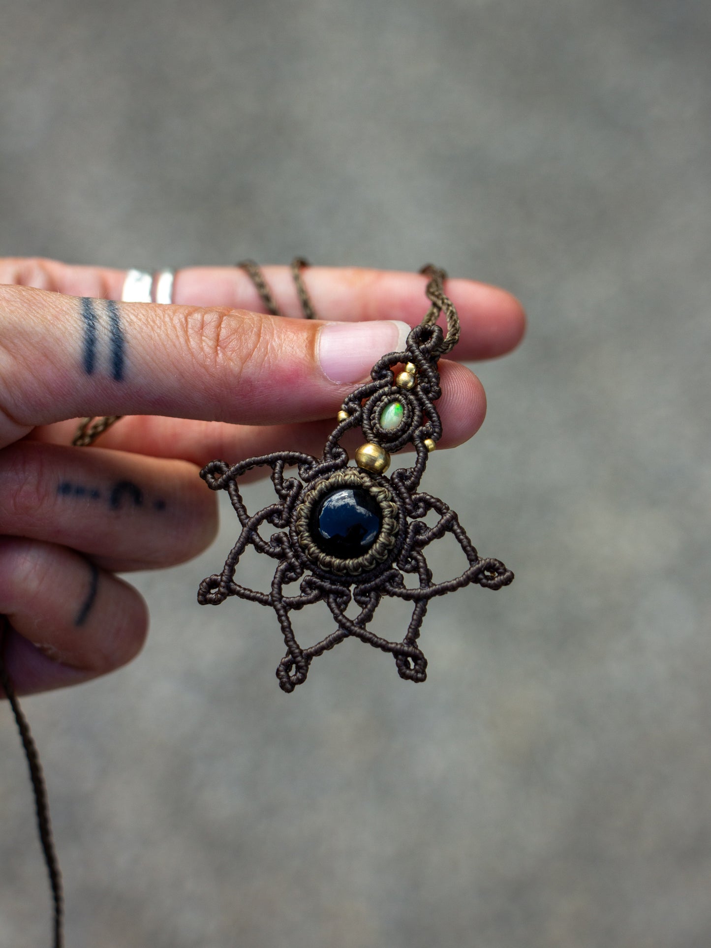 Ethiopian Opal & Onyx necklace