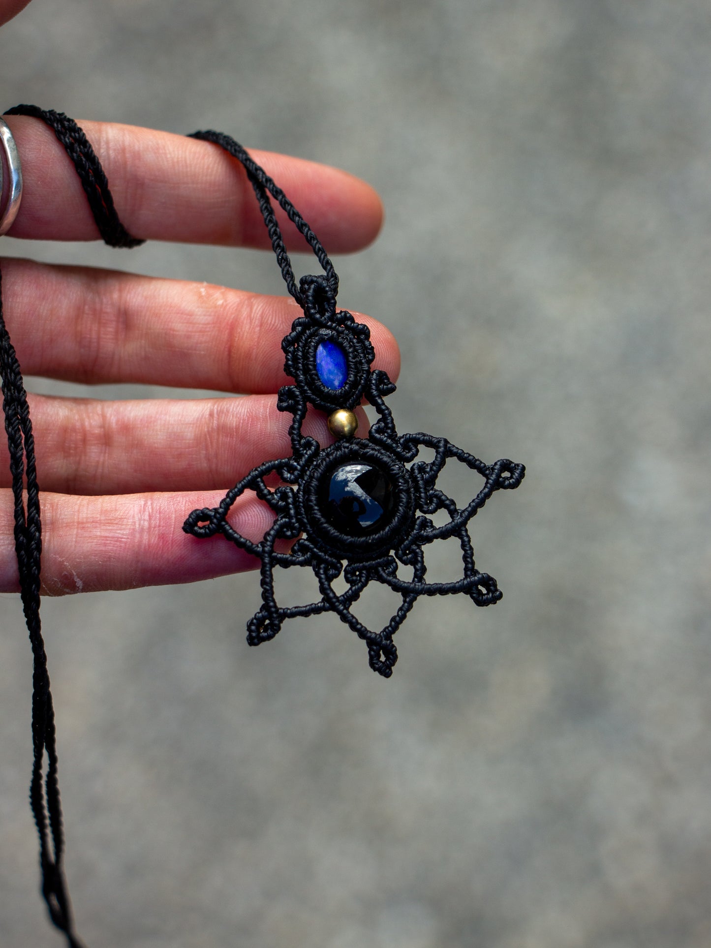 Australian Opal & Onyx necklace