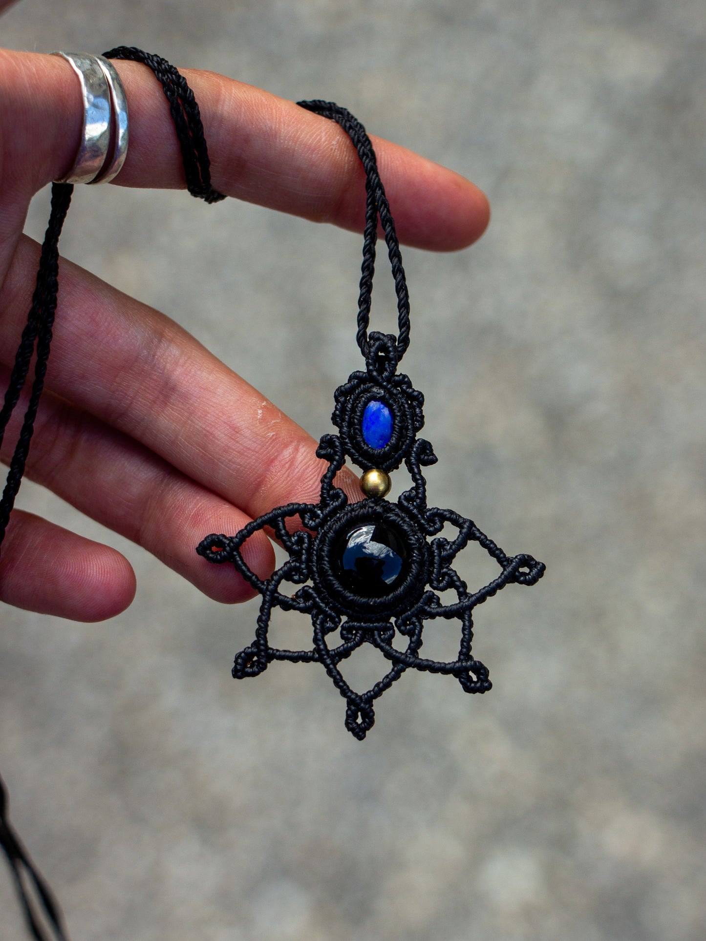 Australian Opal & Onyx necklace