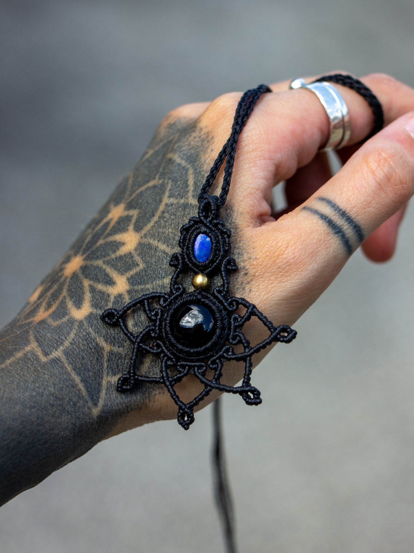 Australian Opal & Onyx necklace