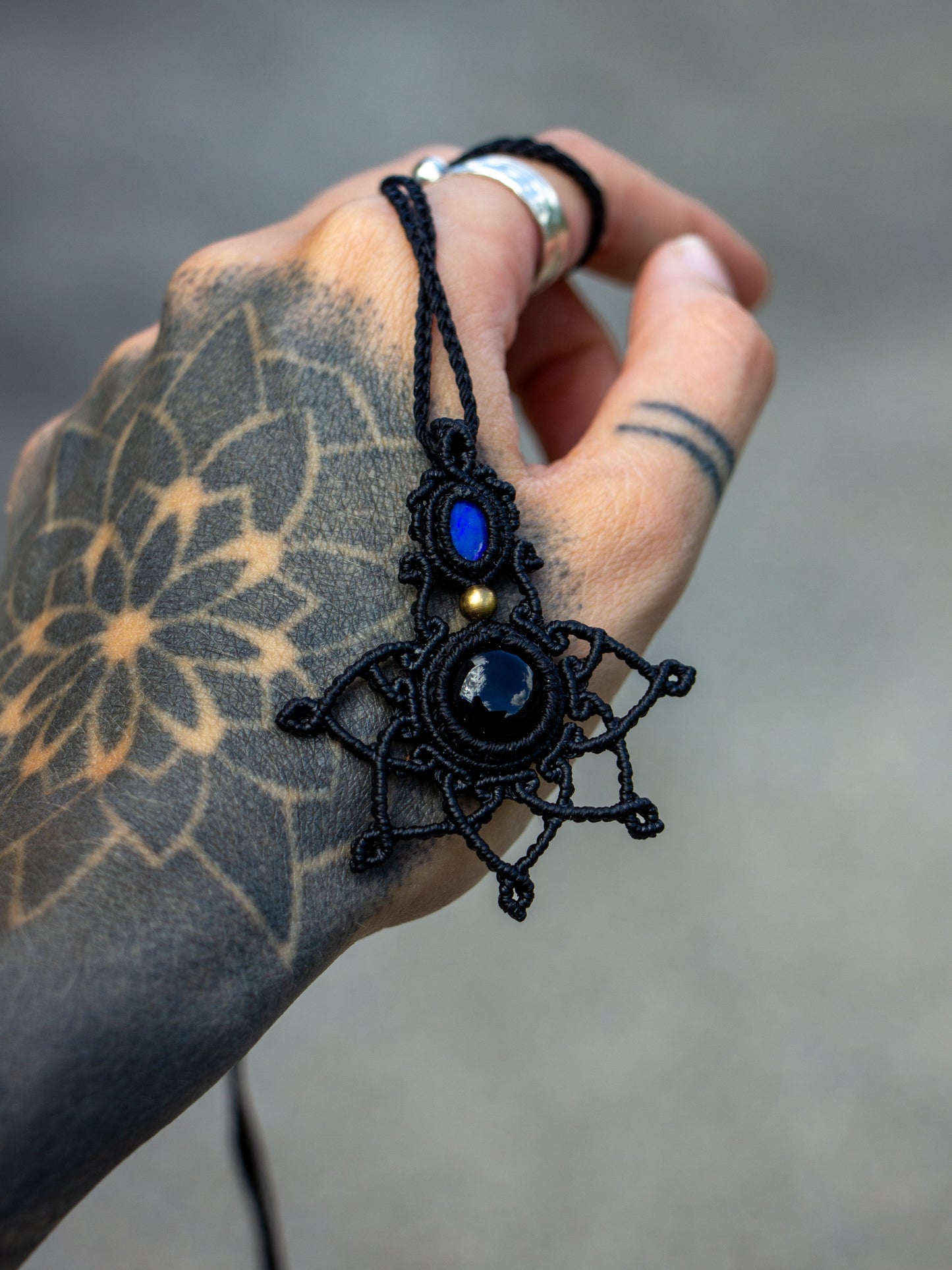 Australian Opal & Onyx necklace
