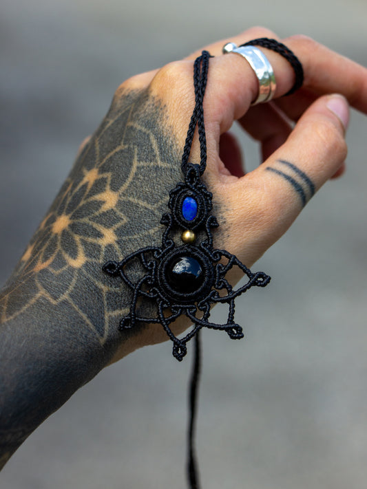 Australian Opal & Onyx necklace