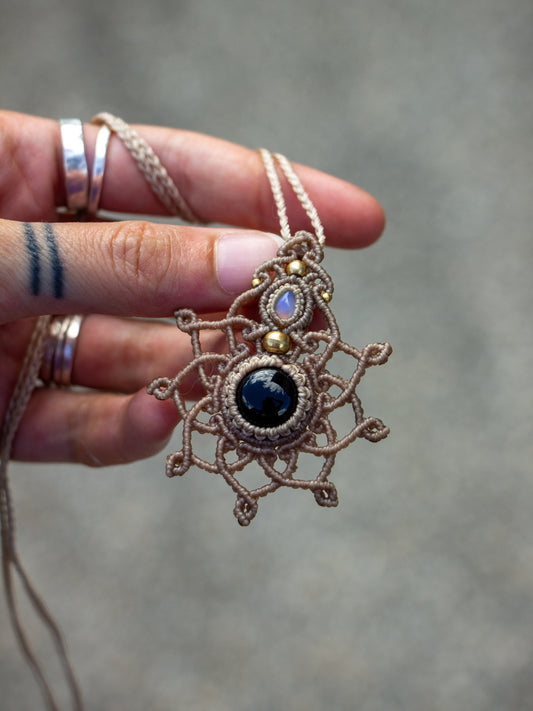 Ethiopian Opal & Onyx necklace
