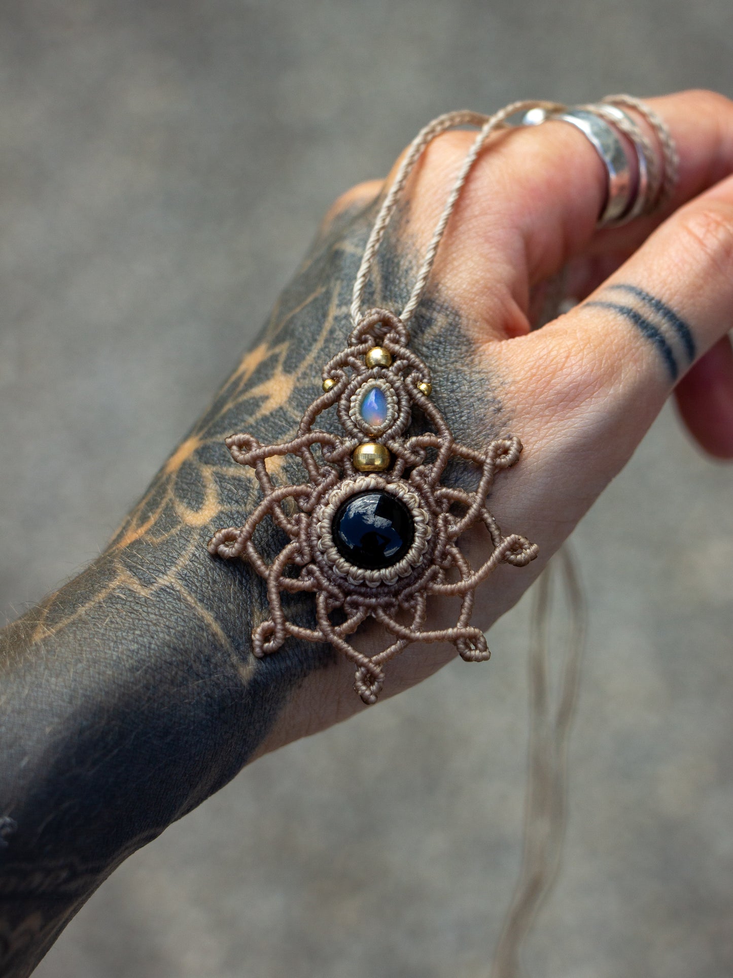 Ethiopian Opal & Onyx necklace