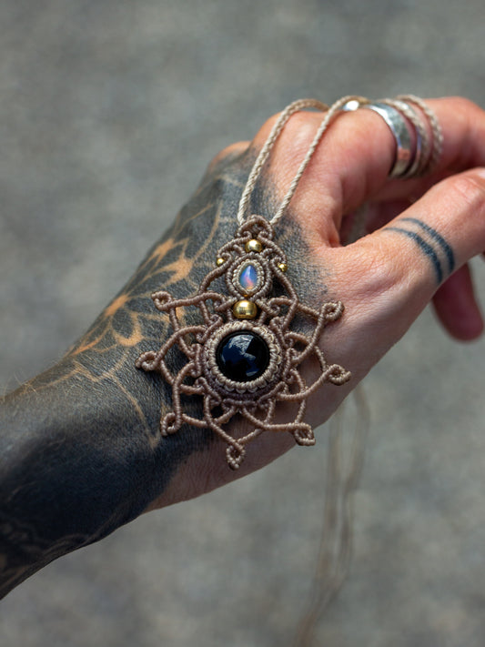 Ethiopian Opal & Onyx necklace