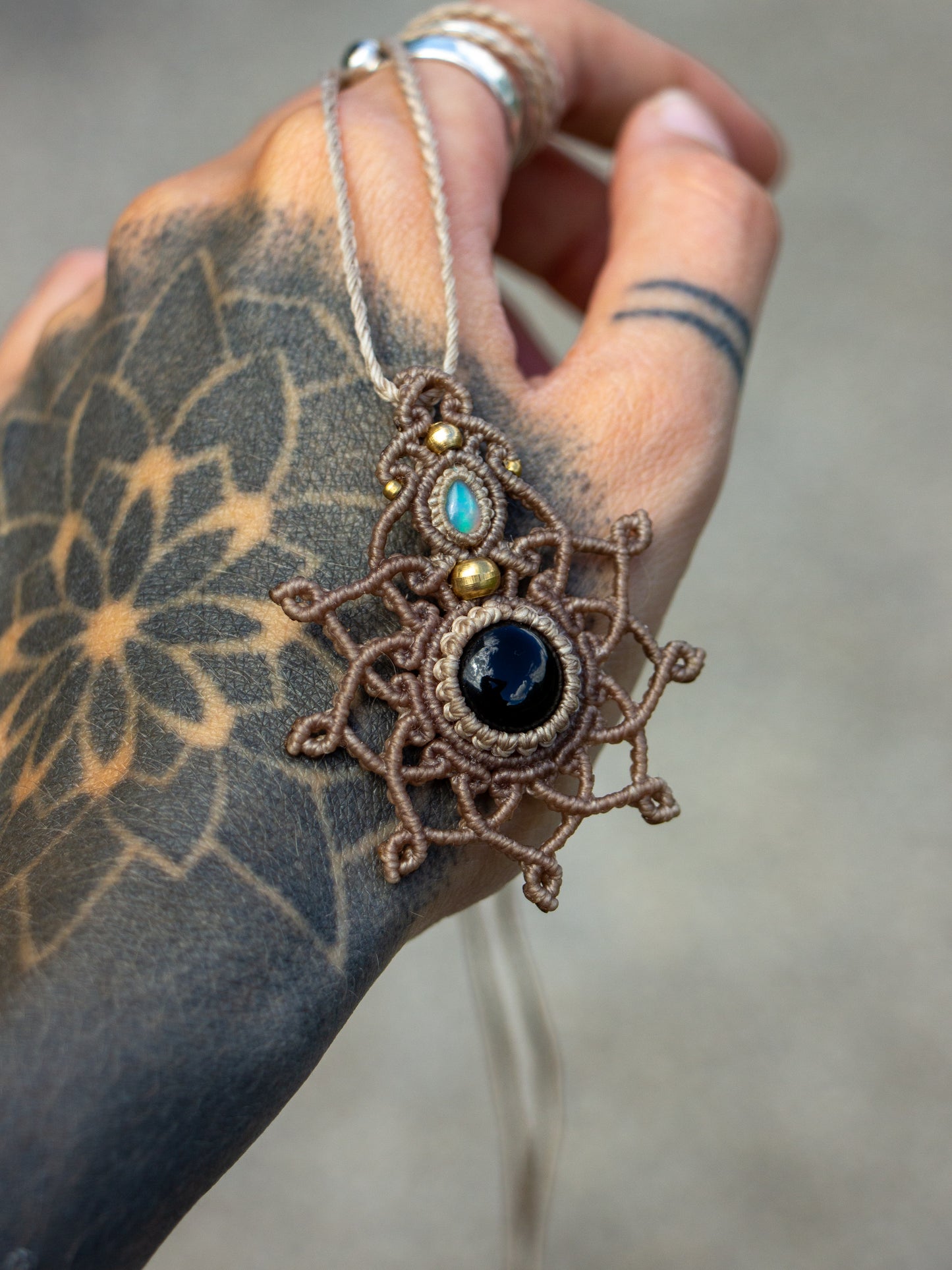 Ethiopian Opal & Onyx necklace