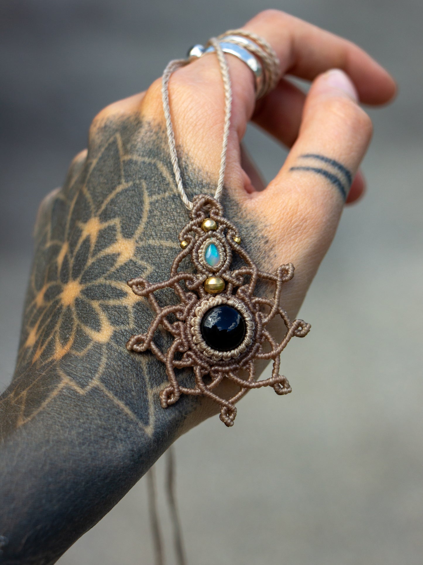 Ethiopian Opal & Onyx necklace