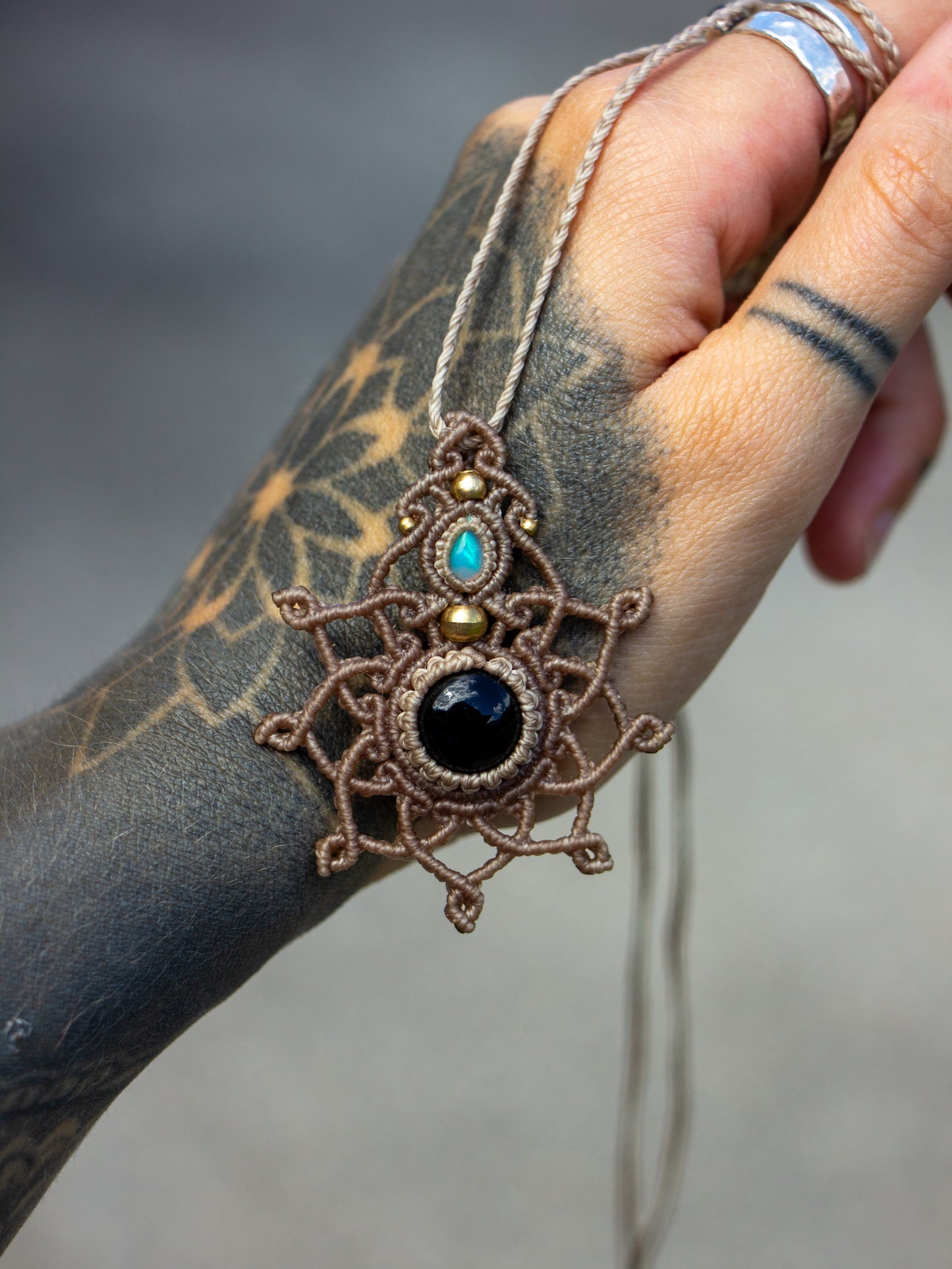 Ethiopian Opal & Onyx necklace