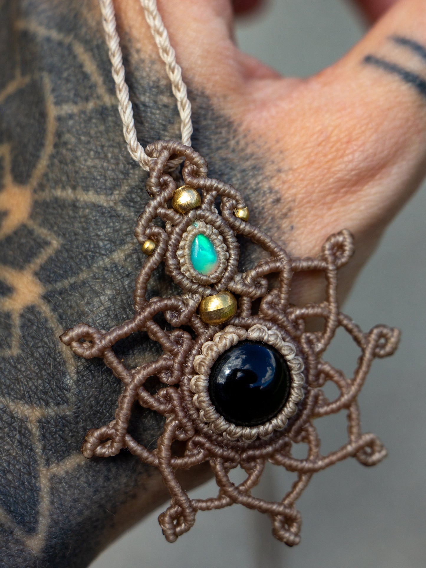 Ethiopian Opal & Onyx necklace
