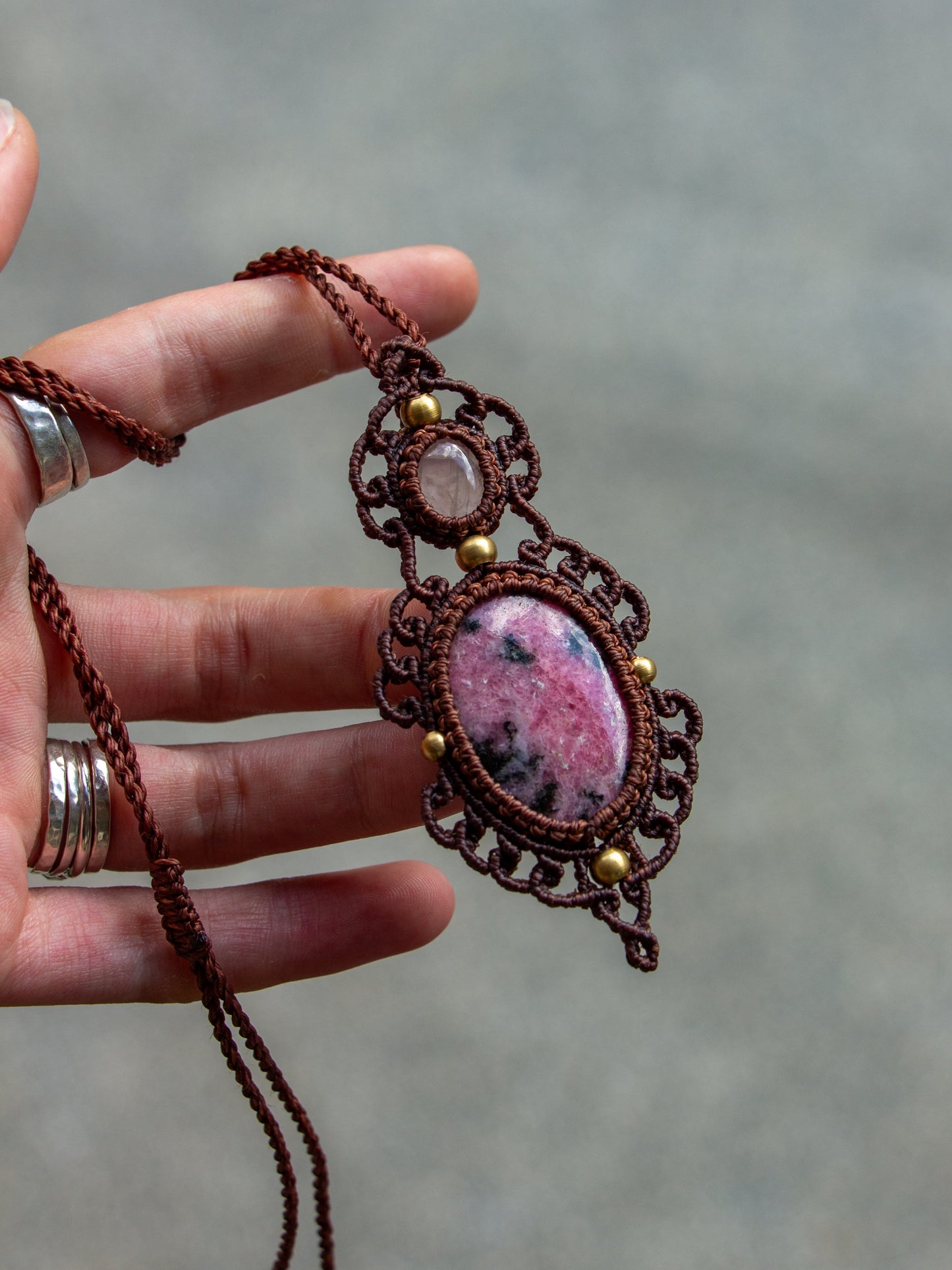 Rhodonite & Rose Quartz necklace