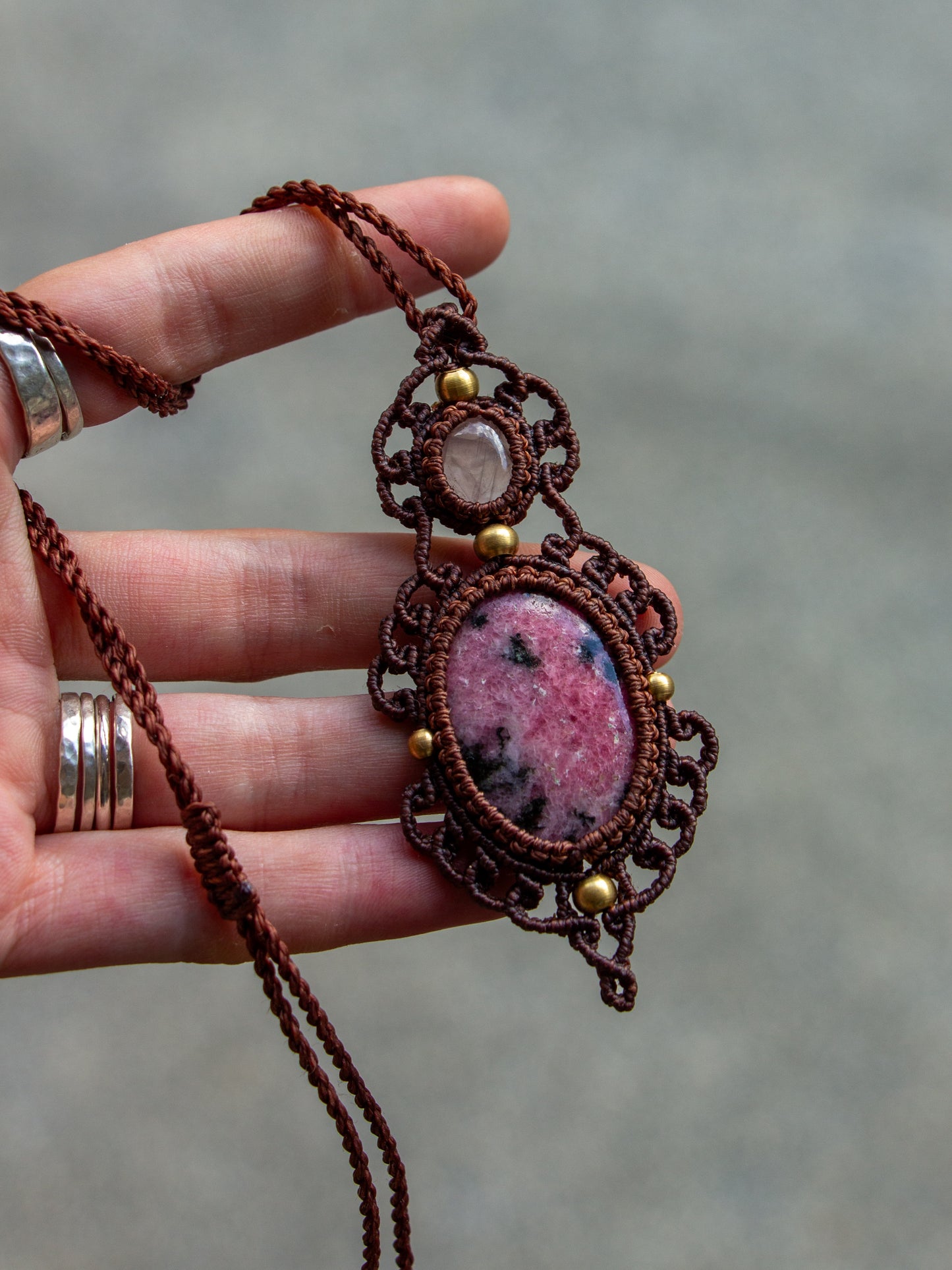 Rhodonite & Rose Quartz necklace