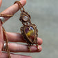 Rainbow Fluorite & Rose Quartz necklace