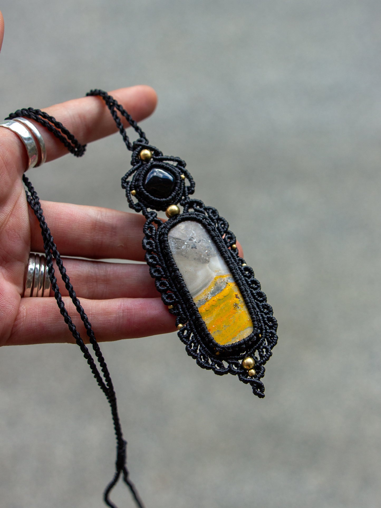 Bumblebee Jasper & Onyx necklace