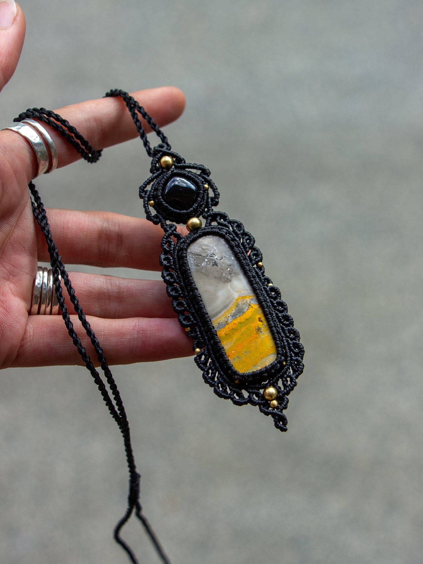 Bumblebee Jasper & Onyx necklace