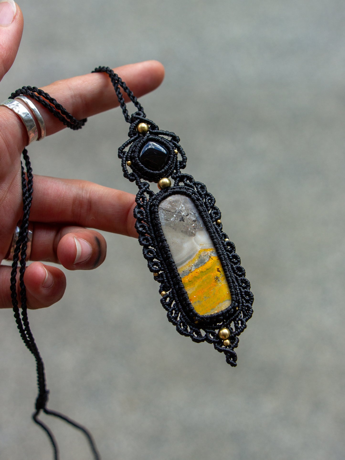 Bumblebee Jasper & Onyx necklace