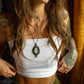 White Onyx macrame necklace