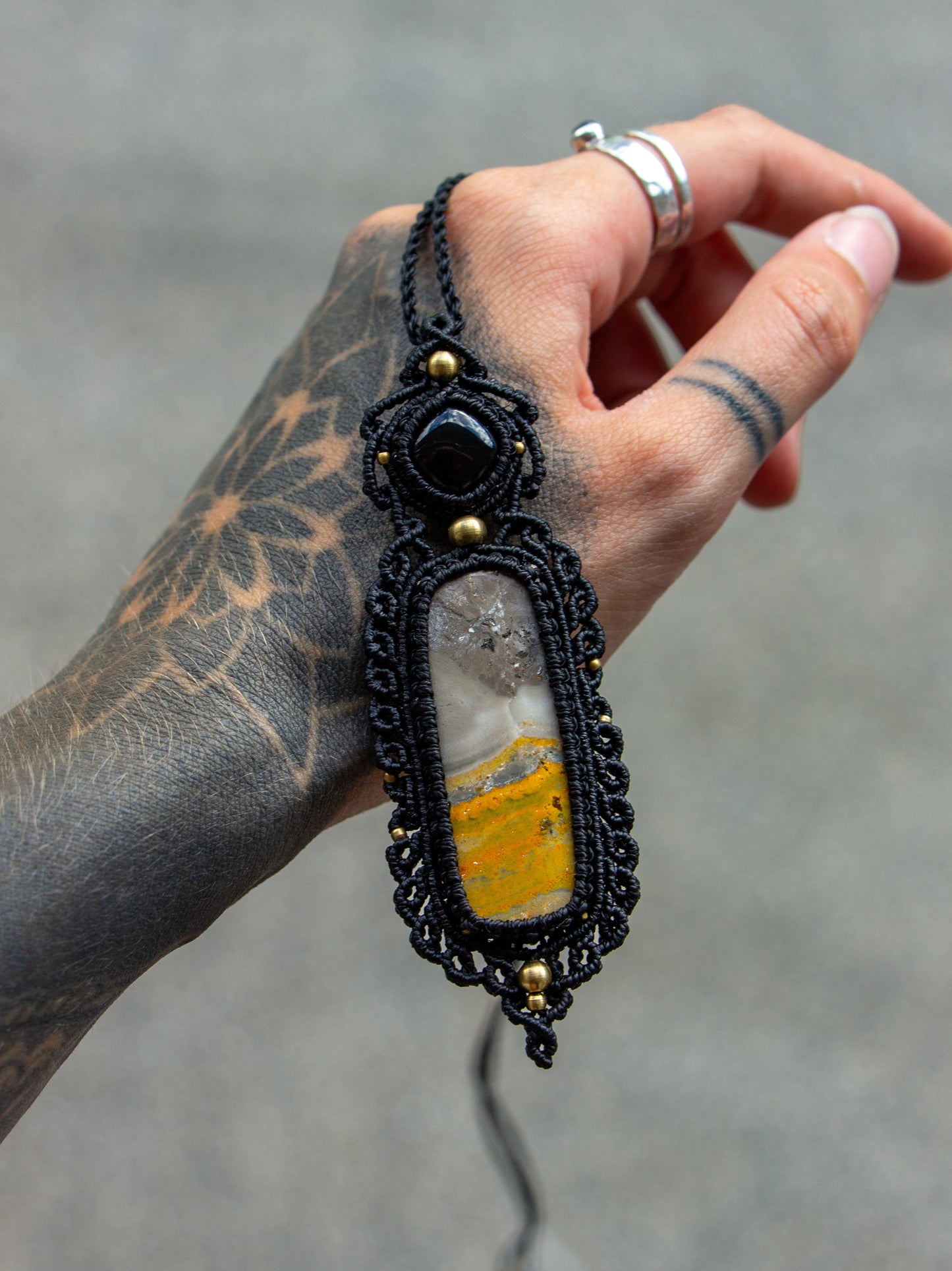 Bumblebee Jasper & Onyx necklace