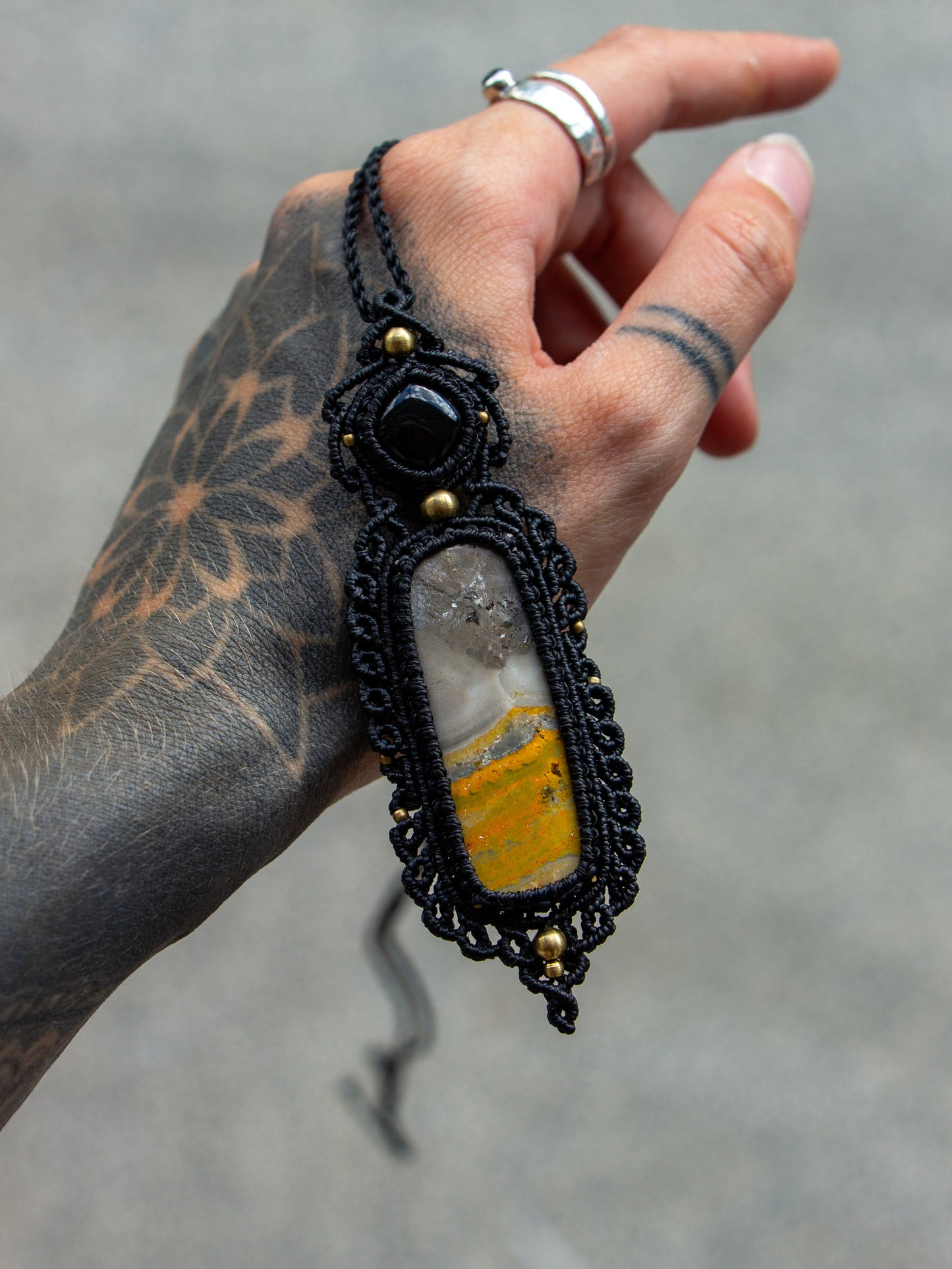 Bumblebee Jasper & Onyx necklace